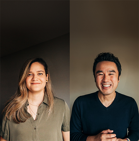 Retratos de dos personas del equipo de Apple.