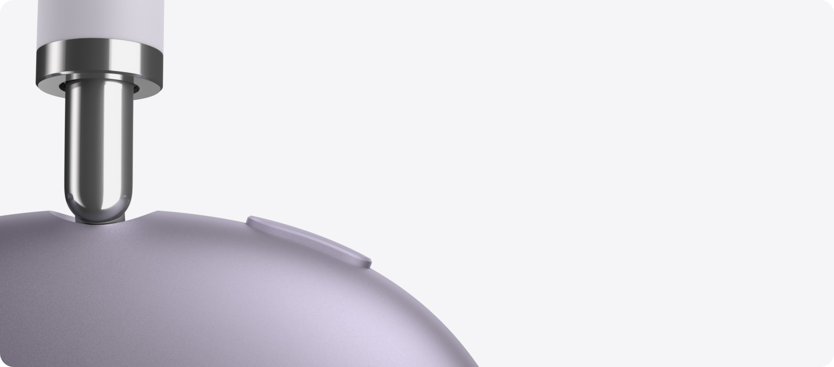 Vista lateral en primer plano de unos AirPods Max.