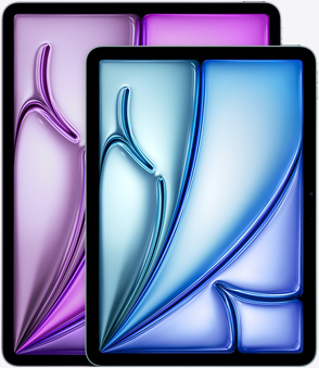 Imagen de un iPad Air de 11 pulgadas y un iPad Air de 13 pulgadas que muestra la diferencia de tamaño