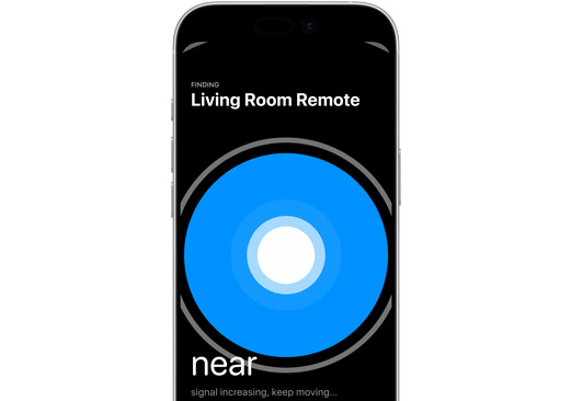 iPhone, der bruges til at finde Siri Remote