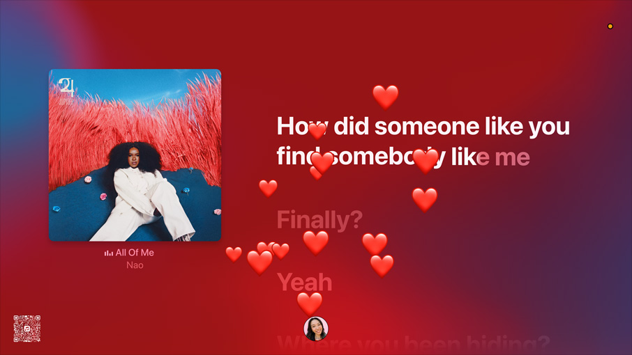 Video af Apple Music og tekster til ”All of me” af kunstneren Nao