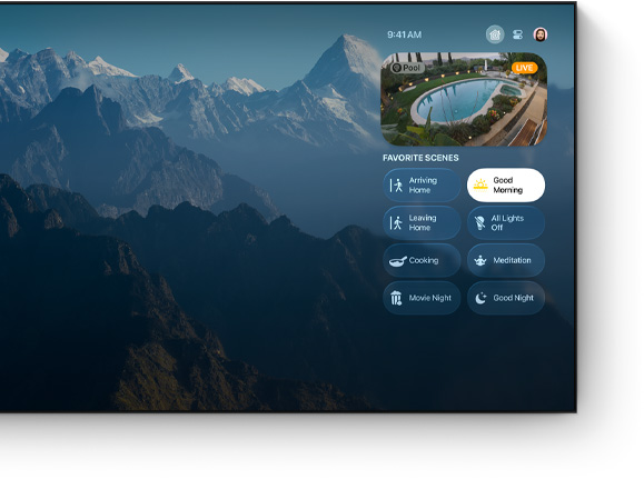 Apple TV 4K Control Centre UI on a flat-screen television
