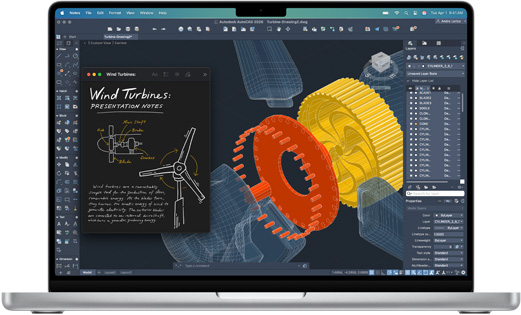 App Autodesk AutoCAD en una MacBook Pro