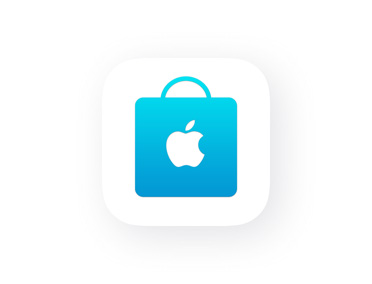 App Apple Store, icono de bolsa de compra, azul